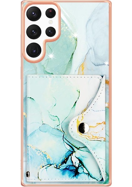 Samsung Galaxy S24 Ultra 5g Yumuşak Tpu Tampon Mermer Ince Cüzdan (Yurt Dışından)