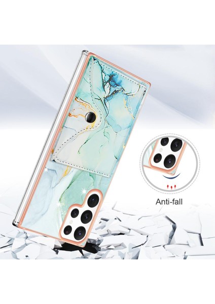 Samsung Galaxy S24 Ultra 5g Yumuşak Tpu Tampon Mermer Ince Cüzdan (Yurt Dışından)