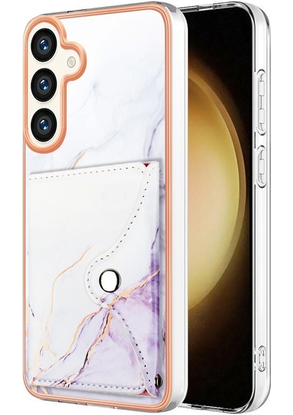 Samsung Galaxy S24 Artı Mermer Ince Cüzdan Yumuşak Tpu Tampon Kartı (Yurt Dışından)