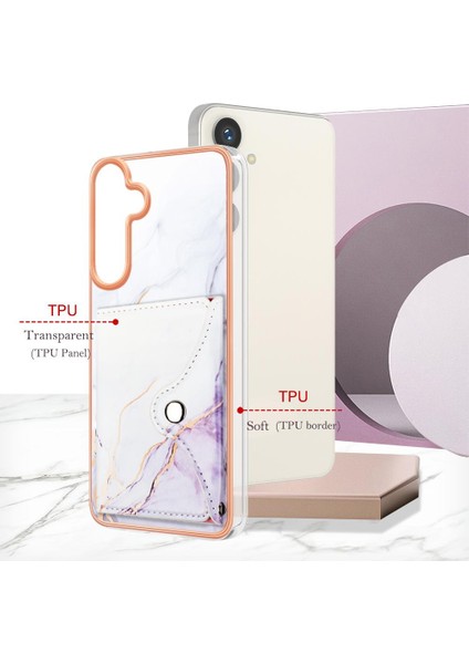 Samsung Galaxy S24 Artı Mermer Ince Cüzdan Yumuşak Tpu Tampon Kartı (Yurt Dışından) modelleri