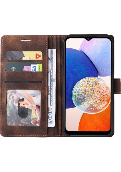 Bdt Shop Samsung Galaxy A14 Için Flip Case 4g/5g Cüzdan Basit Iş Darbeye (Yurt Dışından)