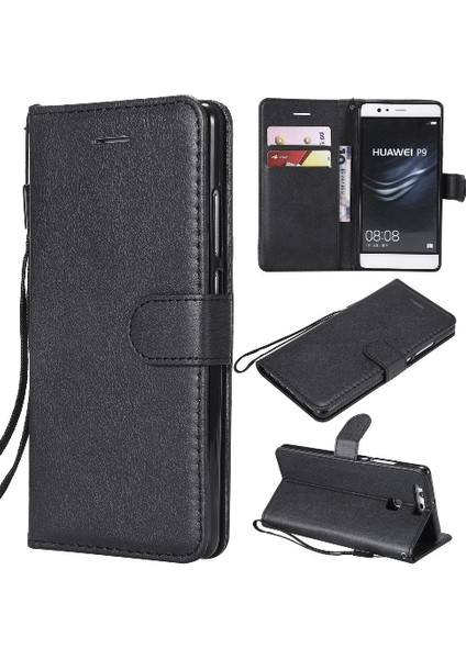 Huawei P9 Klasik Düz Renk Yüksek Kaliteli Deri Iş Için Flip Case (Yurt Dışından)