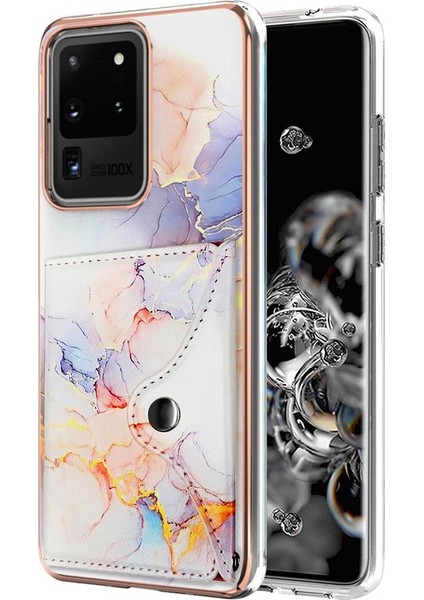 Samsung Galaxy S20 Ultra Mermer Yumuşak Tpu Tampon Ince Cüzdan Kartı (Yurt Dışından)