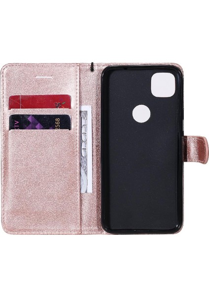 Kart Yuvası ile Google Piksel 4A 4g Klasik Düz Renk Için Flip Case Yüksek (Yurt Dışından)