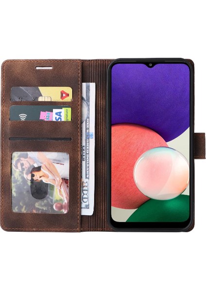 Samsung Galaxy A22 5g Için Flip Case Darbeye Basit Iş Cüzdan (Yurt Dışından)