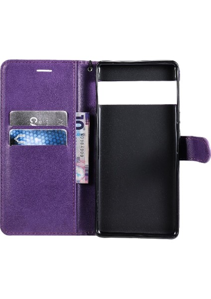 Google Piksel 6 Pro Iş Cüzdan Telefon Kılıfı Için Flip Case Klasik Katı (Yurt Dışından)