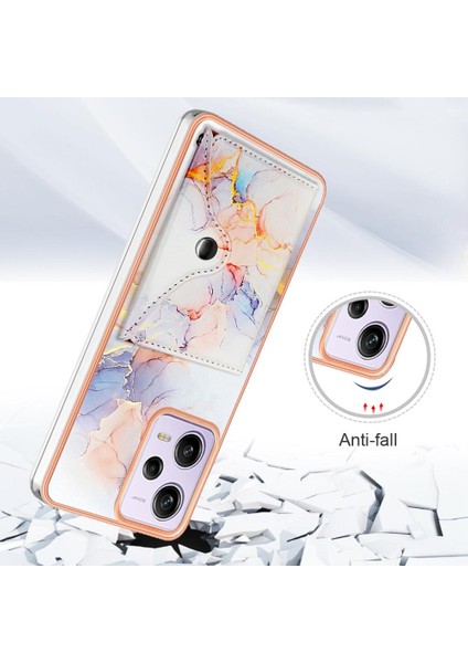 Xiaomi Poco X5 Pro 5g Yumuşak Tpu Tampon Mermer Ince Cüzdan Kartı (Yurt Dışından)
