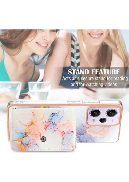 Xiaomi Poco X5 Pro 5g Yumuşak Tpu Tampon Mermer Ince Cüzdan Kartı (Yurt Dışından)