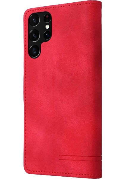 Samsung Galaxy S22 Ultra Cüzdan Basit Iş Deri Kılıf Için Flip Case (Yurt Dışından)