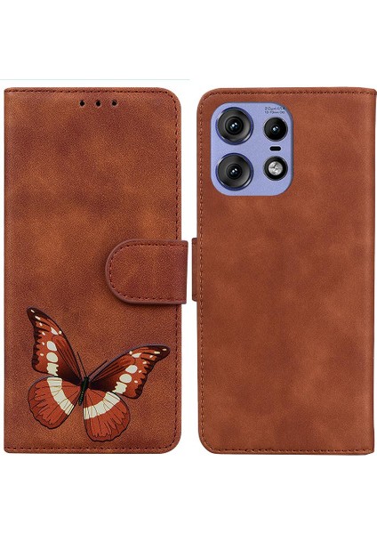 Motorola Moto Kenar 50 Pro Renk Baskılı Kart Yuvaları Kelebek Flip Case (Yurt Dışından)