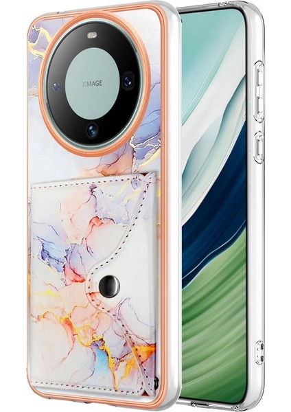 Huawei Mate 60 Kart Yuvaları Için Kılıf Ince Cüzdan Mermer Yumuşak Tpu Tampon (Yurt Dışından)