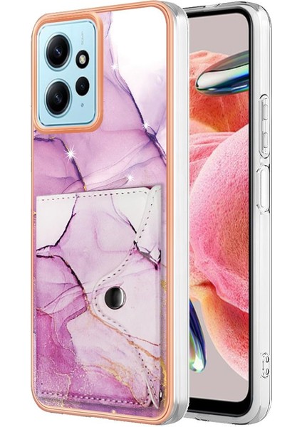 Xiaomi Redmi Için Not 12 4g Mermer Ince Cüzdan Yumuşak Tpu Tampon Kartı (Yurt Dışından)