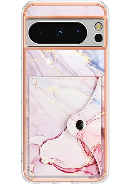Google Piksel 8 Pro Yumuşak Tpu Tampon Kart Yuvaları Için Kılıf Ince Cüzdan Mermer (Yurt Dışından)