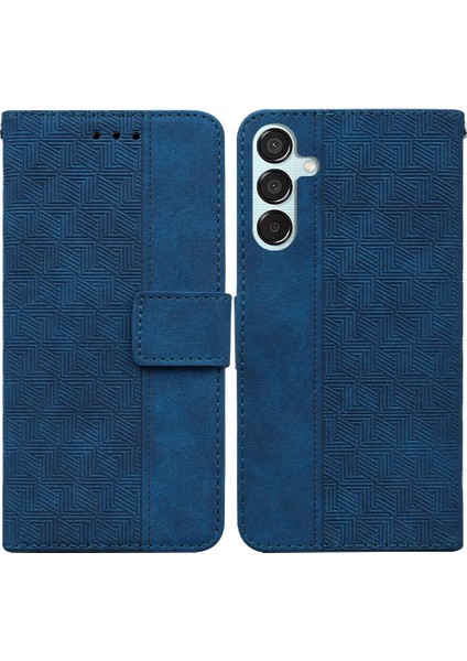 Samsung Galaxy Flip Için Flip CASE/F15 5g Flip Folio Geometrik Kabartmalı Pu (Yurt Dışından)