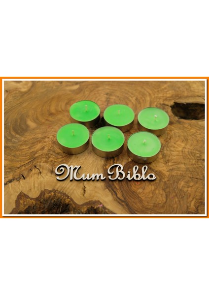 Tealight Mum Yeşil Renk 6 Adet