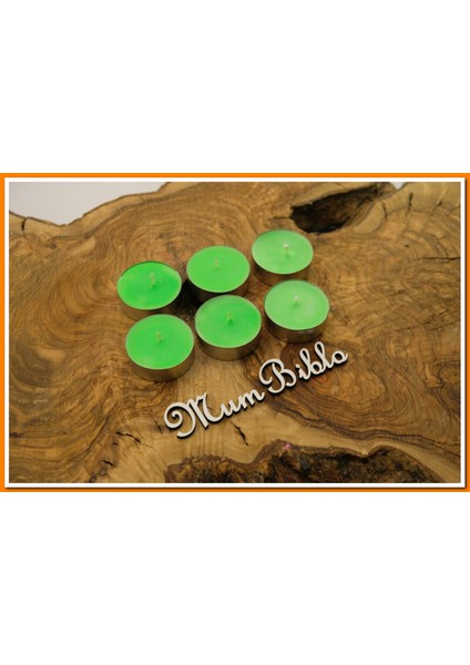 Tealight Mum Yeşil Renk 6 Adet