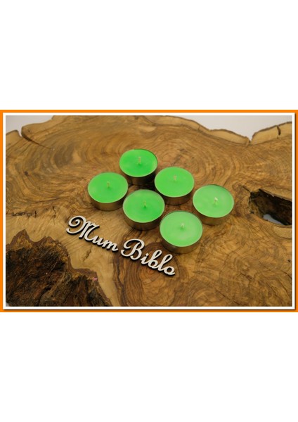 Tealight Mum Yeşil Renk 6 Adet