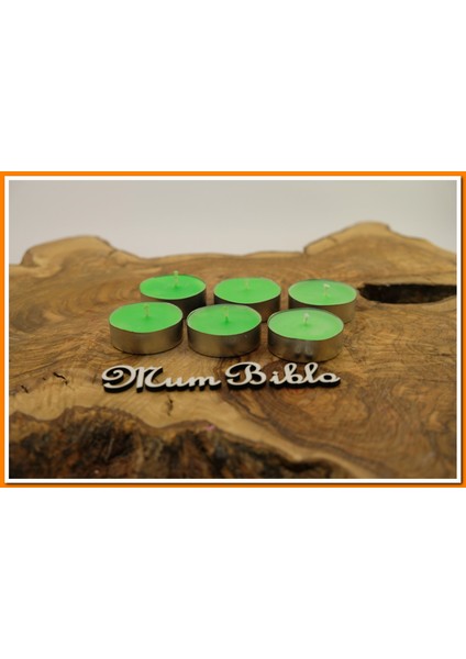 Tealight Mum Yeşil Renk 6 Adet