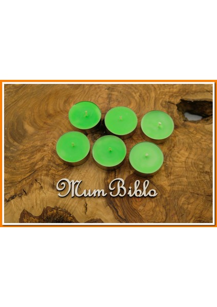 Tealight Mum Yeşil Renk 6 Adet