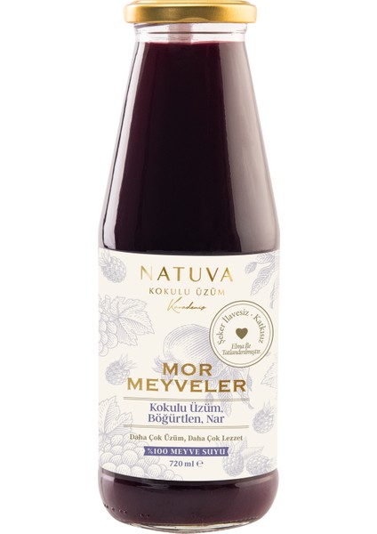 Mor Meyveler % 100 Meyve Suyu 720 ml ( Kokulu Üzüm, Böğürtlen, Nar )