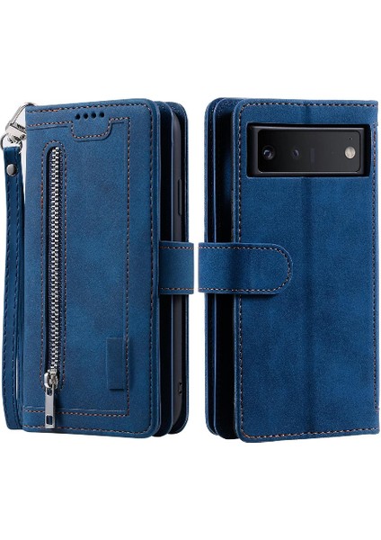 Google Piksel 6 Pro Pu Deri Kordon 9 Kart Yuvaları Cüzdan Için Flip Case (Yurt Dışından)