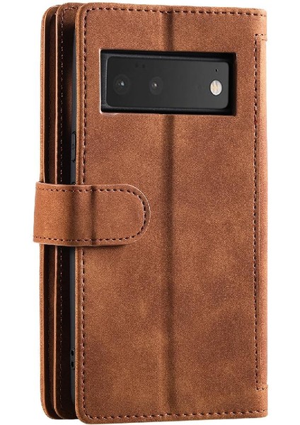 Google Piksel 6 Kickstand 9 Kart Yuvaları Cüzdan Kordon Pu Için Flip Case (Yurt Dışından)