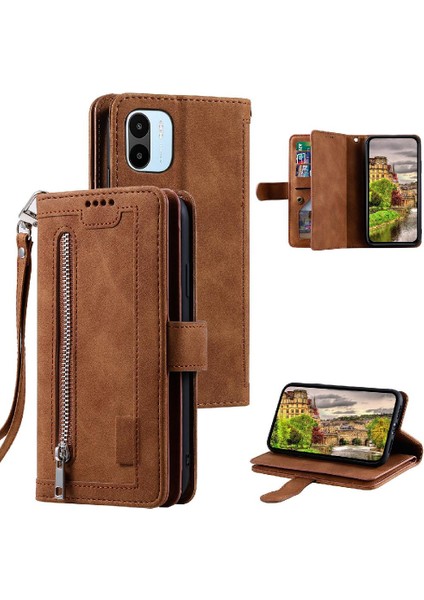 Xiaomi Redmi A2 4g Için Flip Case Pu Deri Cüzdan 9 Kart Yuvaları Kordon (Yurt Dışından)