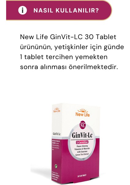 Ginvit-Lc 30 Tablet - 2 Adet fırsatları