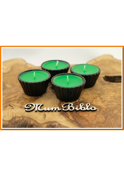 Mumluk Cupcake Siyah Renk Yeşil Mum fırsatları