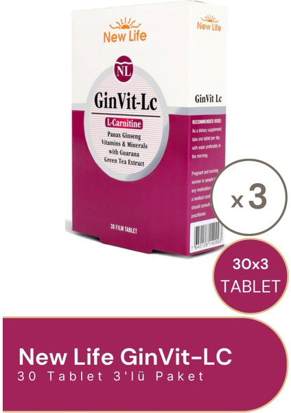 Ginvit-Lc 30 Tablet - 3 Adet