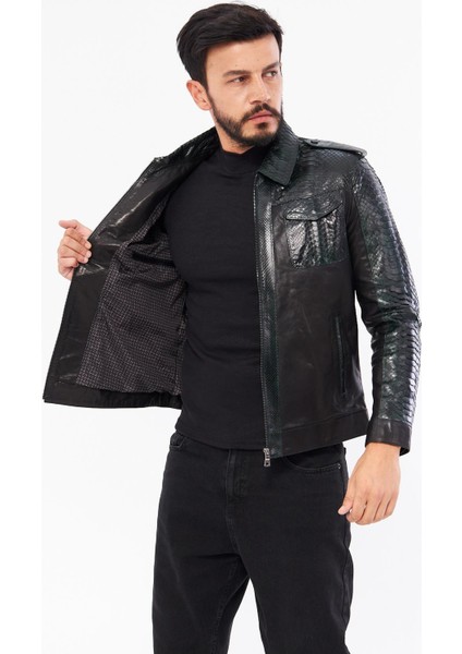 DER737P Hakiki Piton Derisi Erkek Yeşil Mont fiyatları