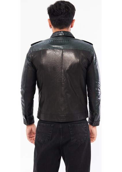 DER737P Hakiki Piton Derisi Erkek Yeşil Mont fırsatları