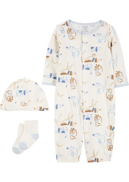 Erkek Bebek Tulum Set 3'lü Paket