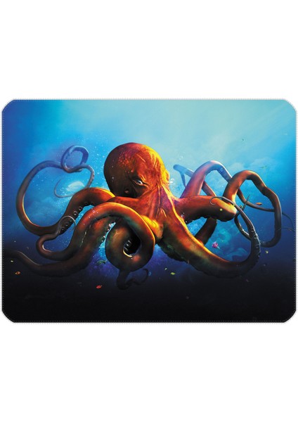 40X30CM Gaming Oyuncu Mousepad Kaymaz Kauçuk Taban Dikişli Kenar Octopus MP224030