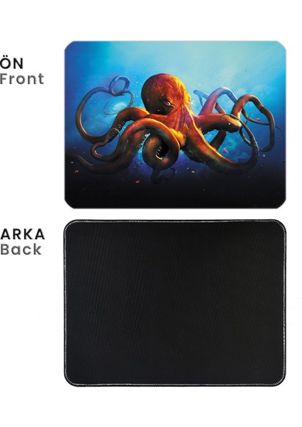 40X30CM Gaming Oyuncu Mousepad Kaymaz Kauçuk Taban Dikişli Kenar Octopus MP224030