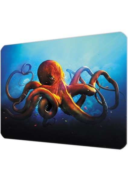 40X30CM Gaming Oyuncu Mousepad Kaymaz Kauçuk Taban Dikişli Kenar Octopus MP224030