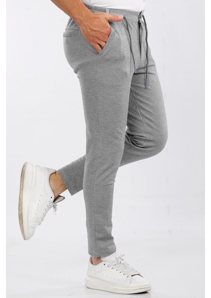 Düz Paça Jogger Pantolon Pike Kumaş