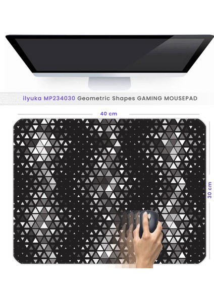 40X30CM Gaming Oyuncu Mousepad Kaymaz Kauçuk Taban Dikişli Kenar Geometric Shapes MP234030