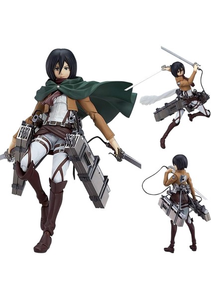 Mikasa Ackerman Aksiyon Figürü - 15 cm Anime Şekil Modeli Heykeli, Değiştirilebilir Yüz, Ortak Hareketli, Çizgi Film Karakteri Heykelcik El Yapımı Koleksiyon Masaüstü Dekorasyon Ha (Yurt Dışından)