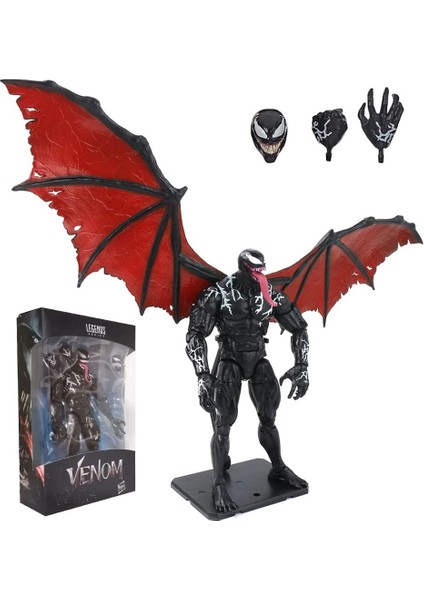 Venom Carnage Aksiyon Figürü Koleksiyon Anime Model Oyuncak Pvc Eklemler Hareketli Oyuncak Koleksiyonu Modeli Karakter Heykeli Oyuncak Dekorasyon Süsler (Venom D (Kanatlı)) (Yurt Dışından)