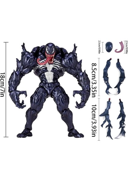 Venom Legends Serisi - 7 Inç Venom Aksiyon Figürü - Venom Carnage Oyuncak - Koleksiyonluk Venom Anime Aksiyon Pvc Şekil - Venom Bebek Modeli Heykel Oyuncak Hediye (Venom) (Yurt Dışından)