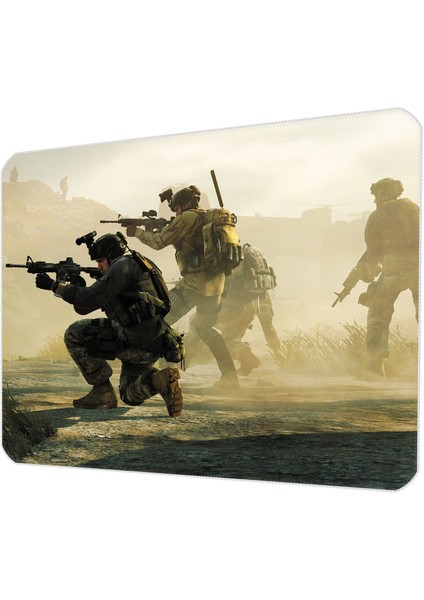 40X30CM Gaming Oyuncu Mousepad Kaymaz Kauçuk Taban Dikişli Kenar Military Operation MP274030