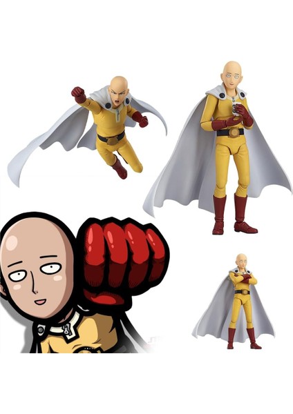 Saitama Aksiyon Figürü Anime Karakter Saitama Değiştirilebilir Yüz Hareketli Pvc Şekil Modu Masaüstü Süslemeleri Hediye (Yurt Dışından)