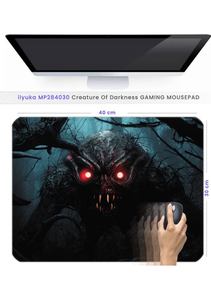 40X30CM Gaming Oyuncu Mousepad Kaymaz Kauçuk Taban Dikişli Kenar Creature Of Darkness MP284030