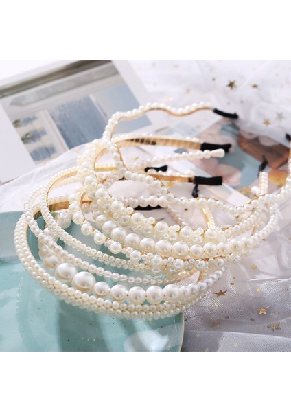 H00184 Vagzeb Moda Büyük Inci Saç Bandı Kadın Kızlar Saç Hoop Vintage Mujer Saç Aksesuarları Takı Başlık Yeni Saç Aksesuarları Saç Aksesuarları (Yurt Dışından) indirimleri