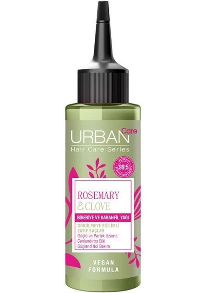 Urban Care Rosemary & Clove Biberiye ve Karanfil Saç Bakım Yağı % 99.5 Doğal ve Saf 100 ml