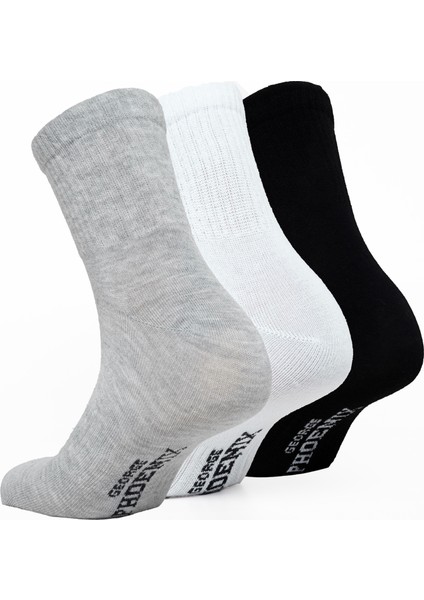Cloud Socks - Kısa Konç Spor Çorap 3 Çift (Siyah-Beyaz-Gri)