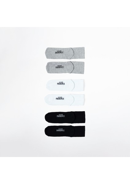 Cloud Socks - Kısa Konç Spor Çorap 3 Çift (Siyah-Beyaz-Gri)