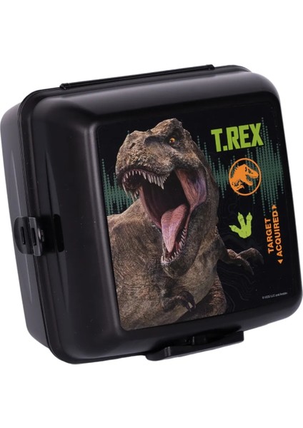 Jurassic World 4 Bölmeli Çocuk Beslenme Kutusu - Yemek Saklama Kabı Kaşık ve Çatallı