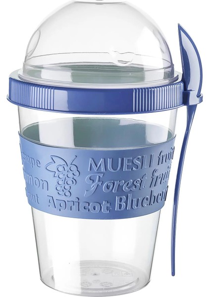 Go Detoks Kapaklı Kaşıklı Hazırla ve Çık Meyveli Yoğurt Müsli Kabı Beslenme Diyet 600 ml